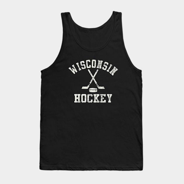 Vintage Wisconsin Hockey Tank Top by tropicalteesshop